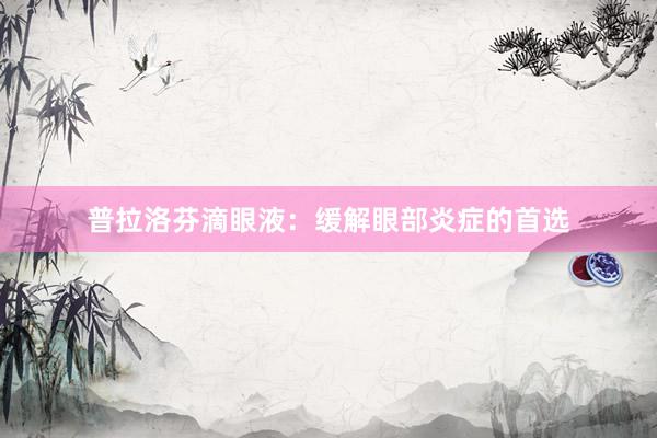 普拉洛芬滴眼液：缓解眼部炎症的首选
